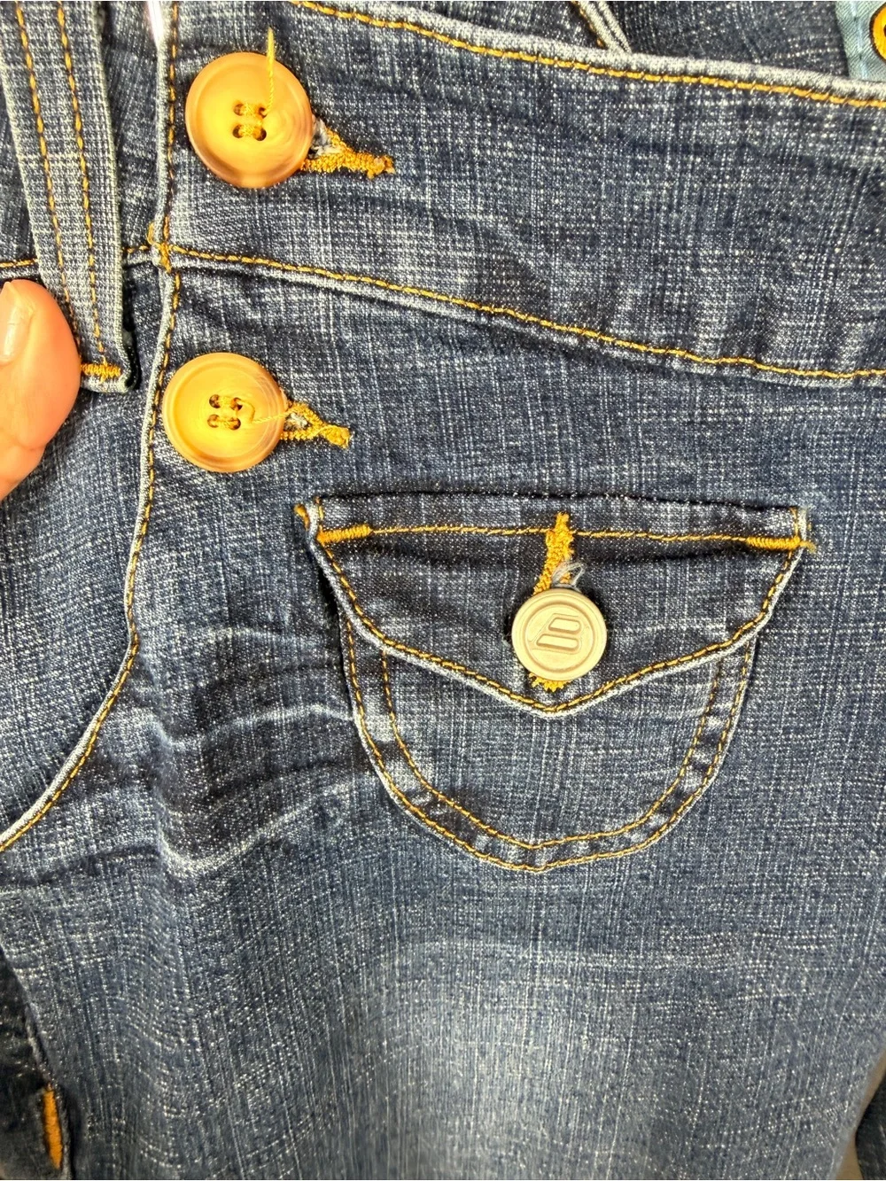 Bricos Jeans Women’s Size 9 Sailor Button‎ Pocket Bootcut Stretch Denim Jeans